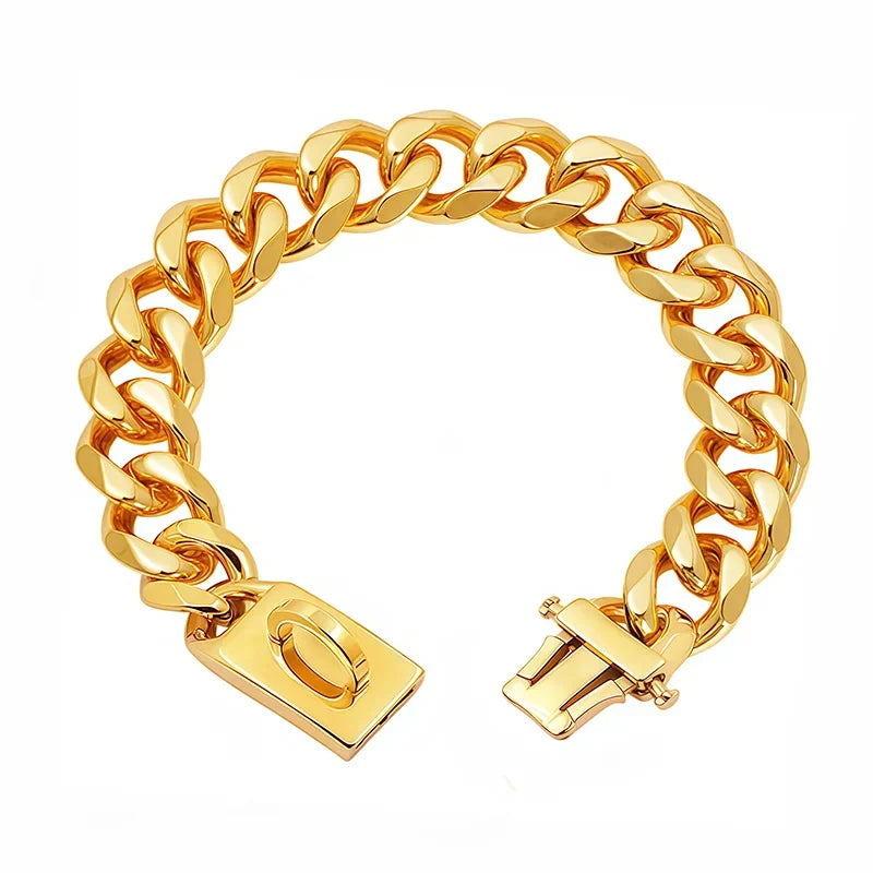 Gold Dog Collar Stainless Steel Metal Pet - ProPawPet.com
