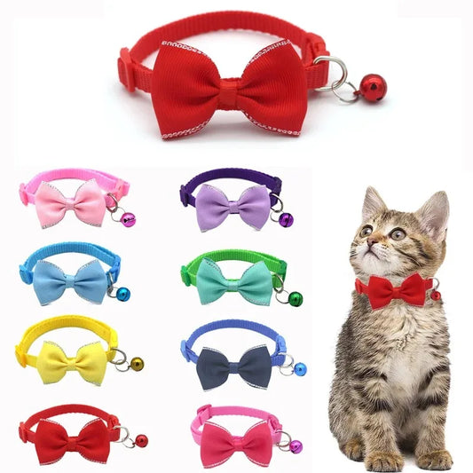Cat Collar Solid Color Bowknot Puppy - ProPawPet.com