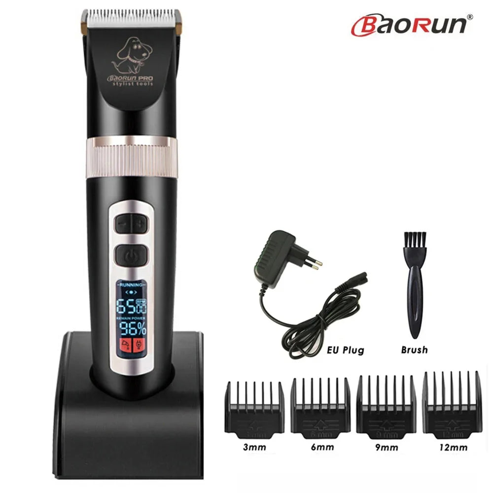 Baorun P9 Dog Hairclipper Professional LCD Screen Cat Clippers, Rechargeable