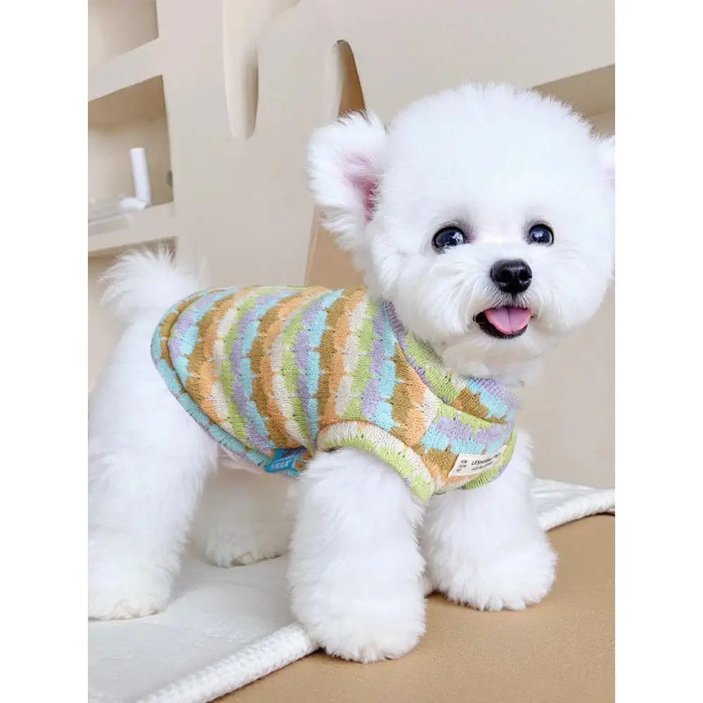 Thickened Warm Striped Sweater Vest Two Legs - ProPawPet.com