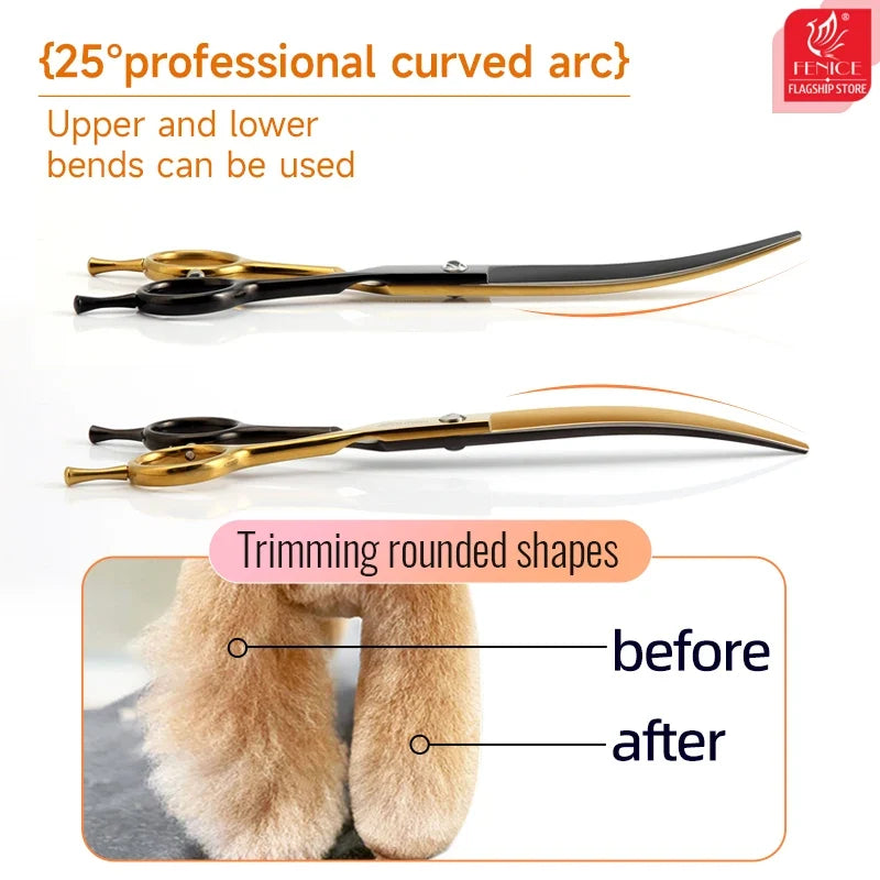 Fenice 6.5/7 Inch Black Gold Pet Grooming - ProPawPet.com