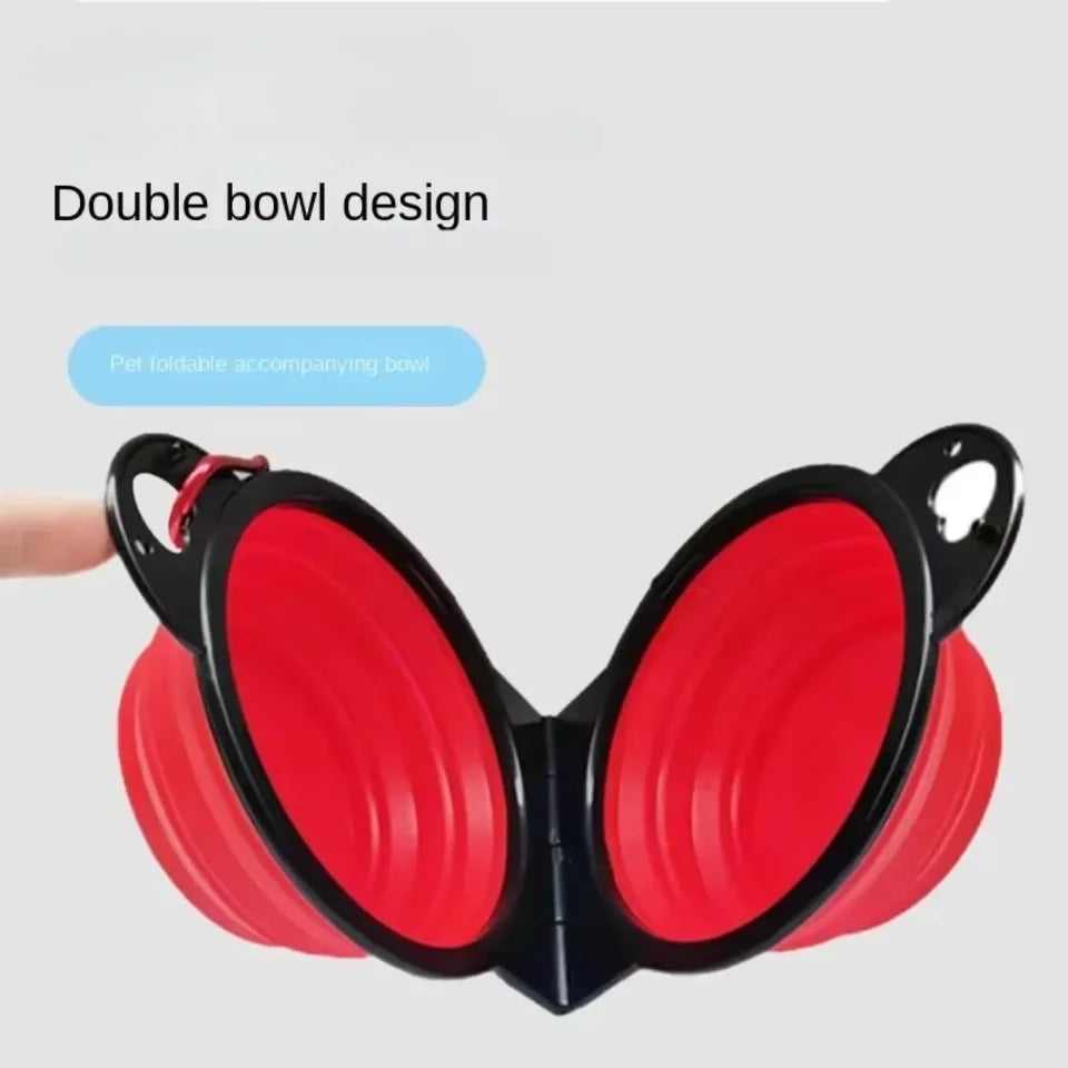 1-piece 2-in-1 Foldable Dual Bowl Feeding - ProPawPet.com