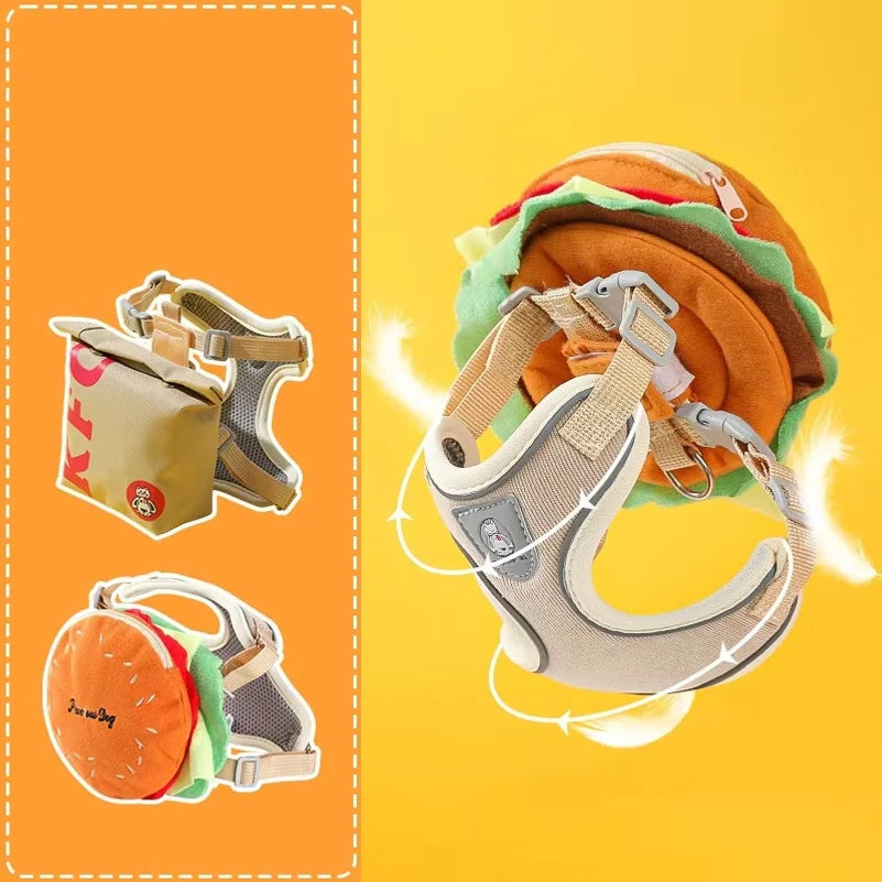 Hamburger Bag Dog Harness Set Outdoor - ProPawPet.com