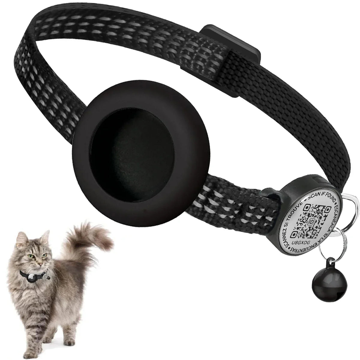 For Airtag GPS Cat Collar with Qr Tag – Cat Supplies