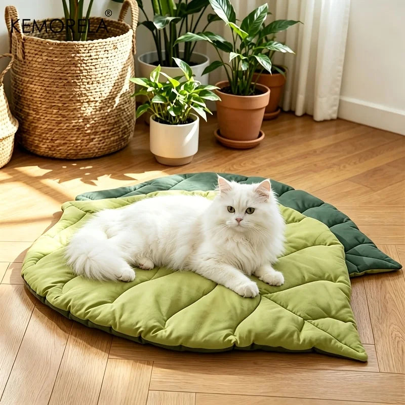 Reversible Leaf-Shaped Cat Bed Mat Soft - ProPawPet.com