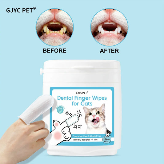 Cat Teeth Cleaning Finger Wipes Disposable - ProPawPet.com