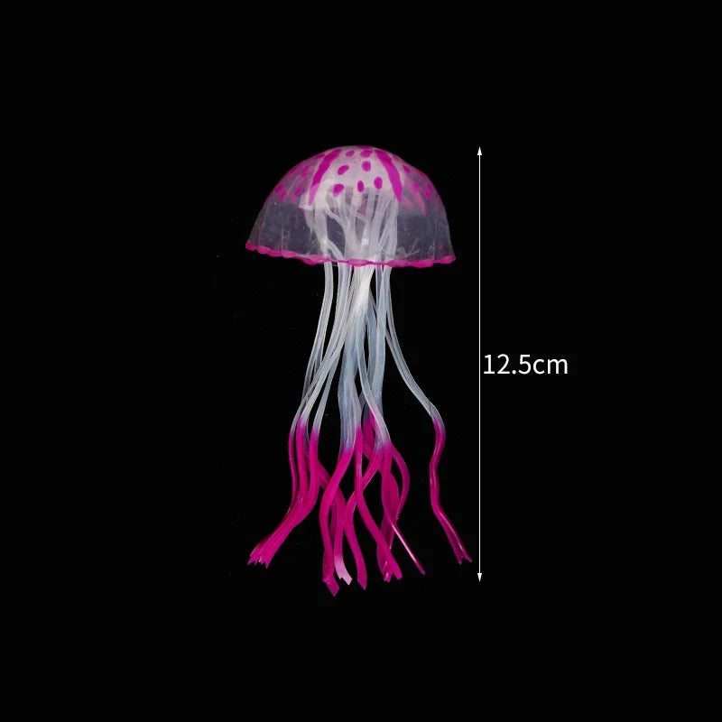 Aquarium Decoration Glowing Silicone Fake Jellyfish Artificial – 6 Colors