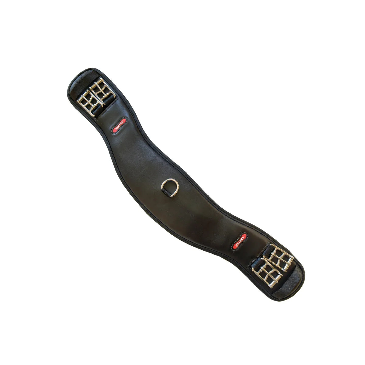 Abetta Professional Equestrian Girth Black Leather Metal for Horses