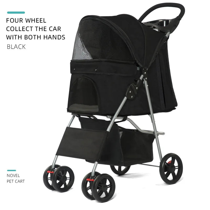 Portable Outdoor Pet Stroller Cart Foldable - ProPawPet.com