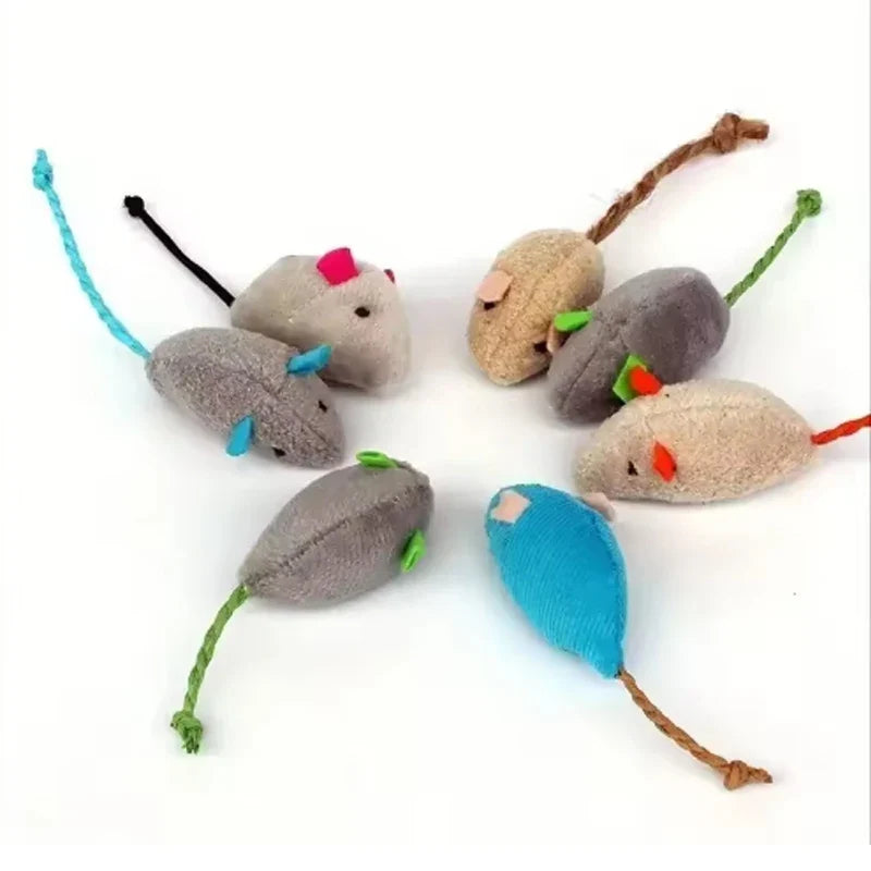 Durable 3 Interactive Plush Rat and Cat Toys for Small Pets