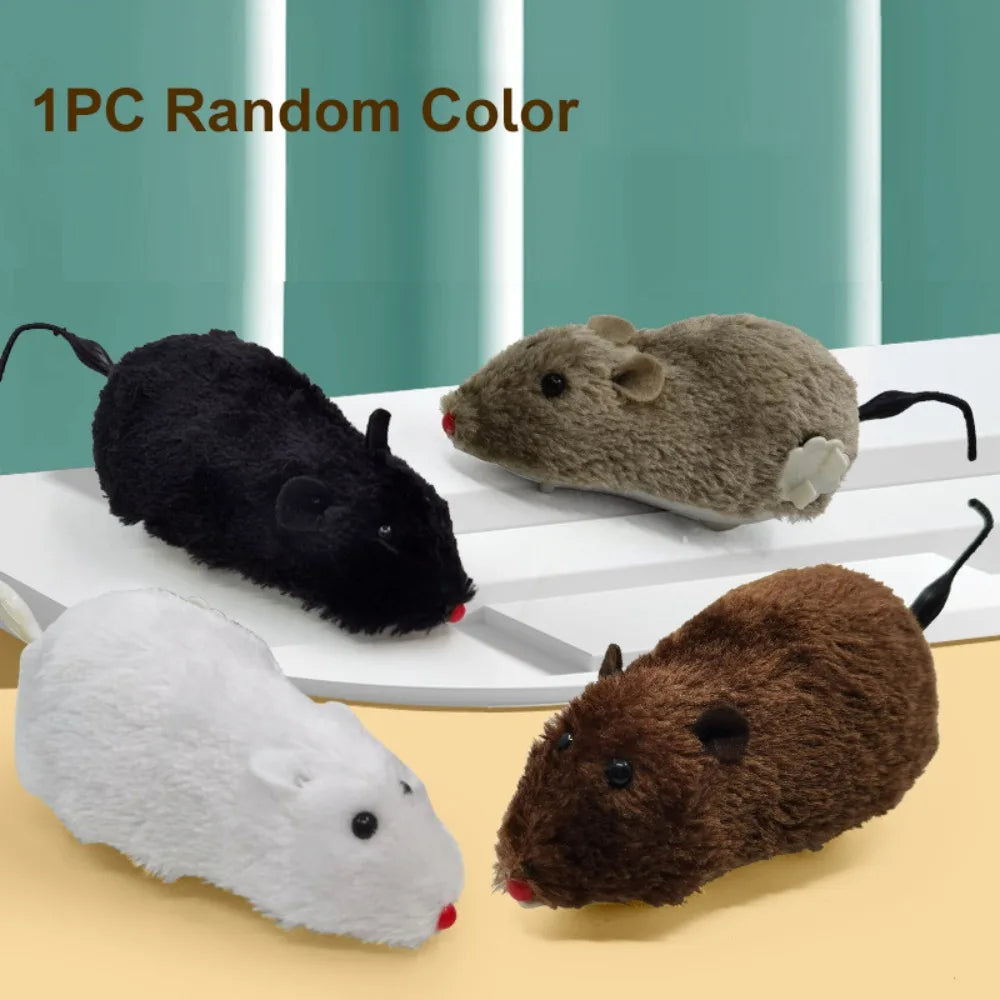Lifelike Clockwork Mice Interactive Motion Activated Mouse Toy for Small Pets