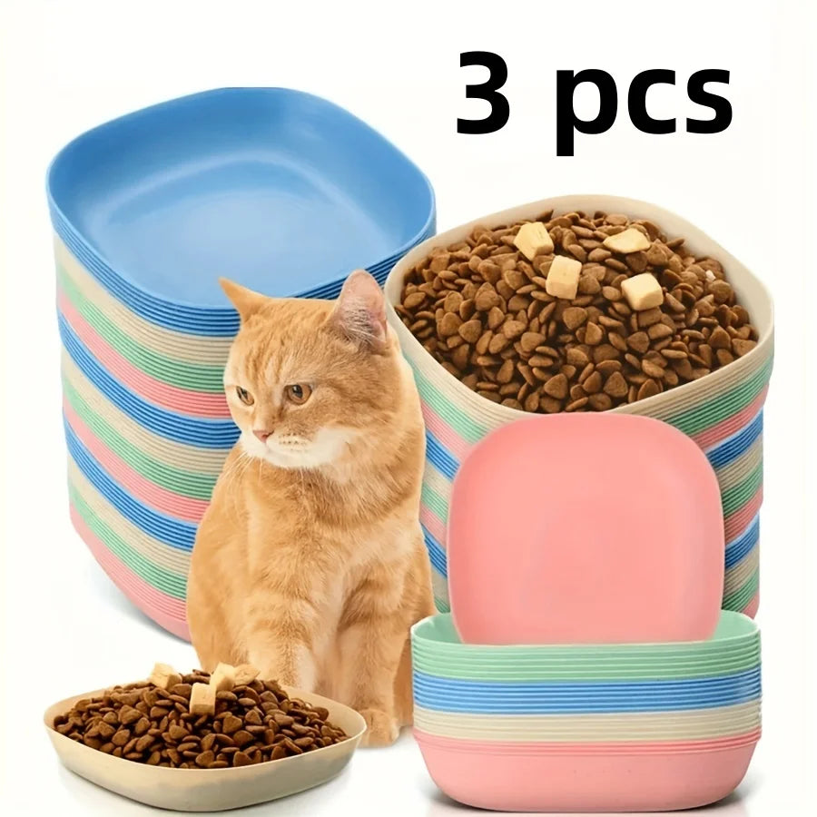 3 10 Non-slip Plastic Cat Bowls Set – Cat Supplies