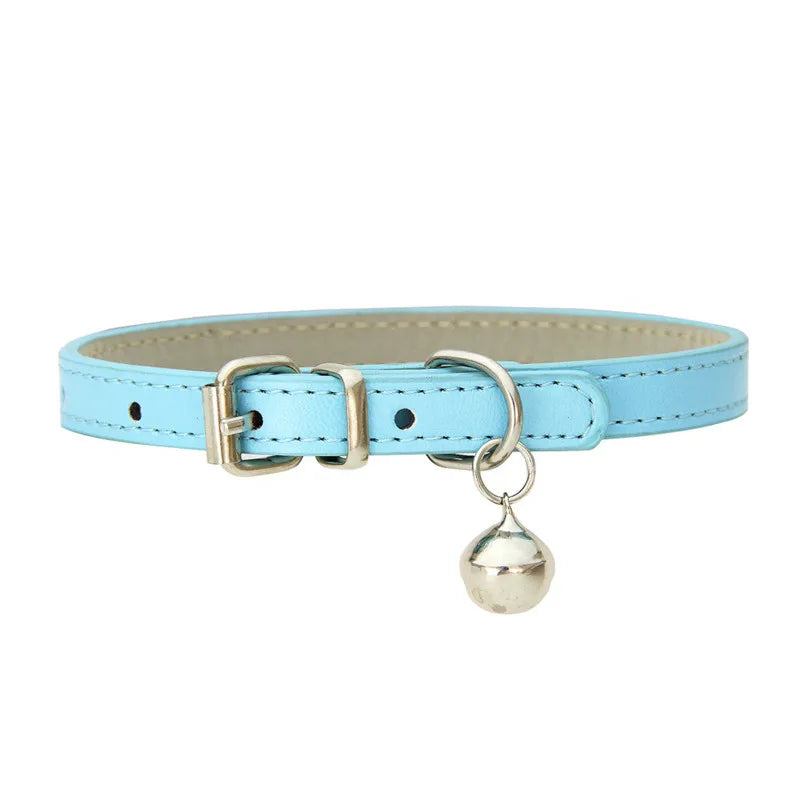 Cute Cat Collar Solid Faux Leather - ProPawPet.com