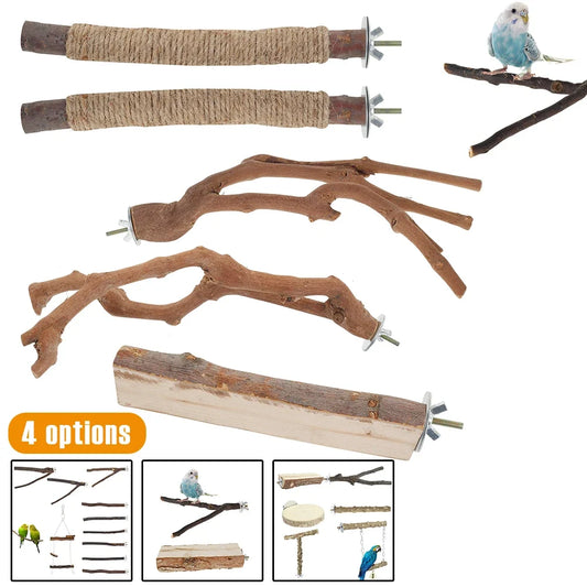 2-10Pcs Bird Perch Stand Wood Parrot Perch - ProPawPet.com