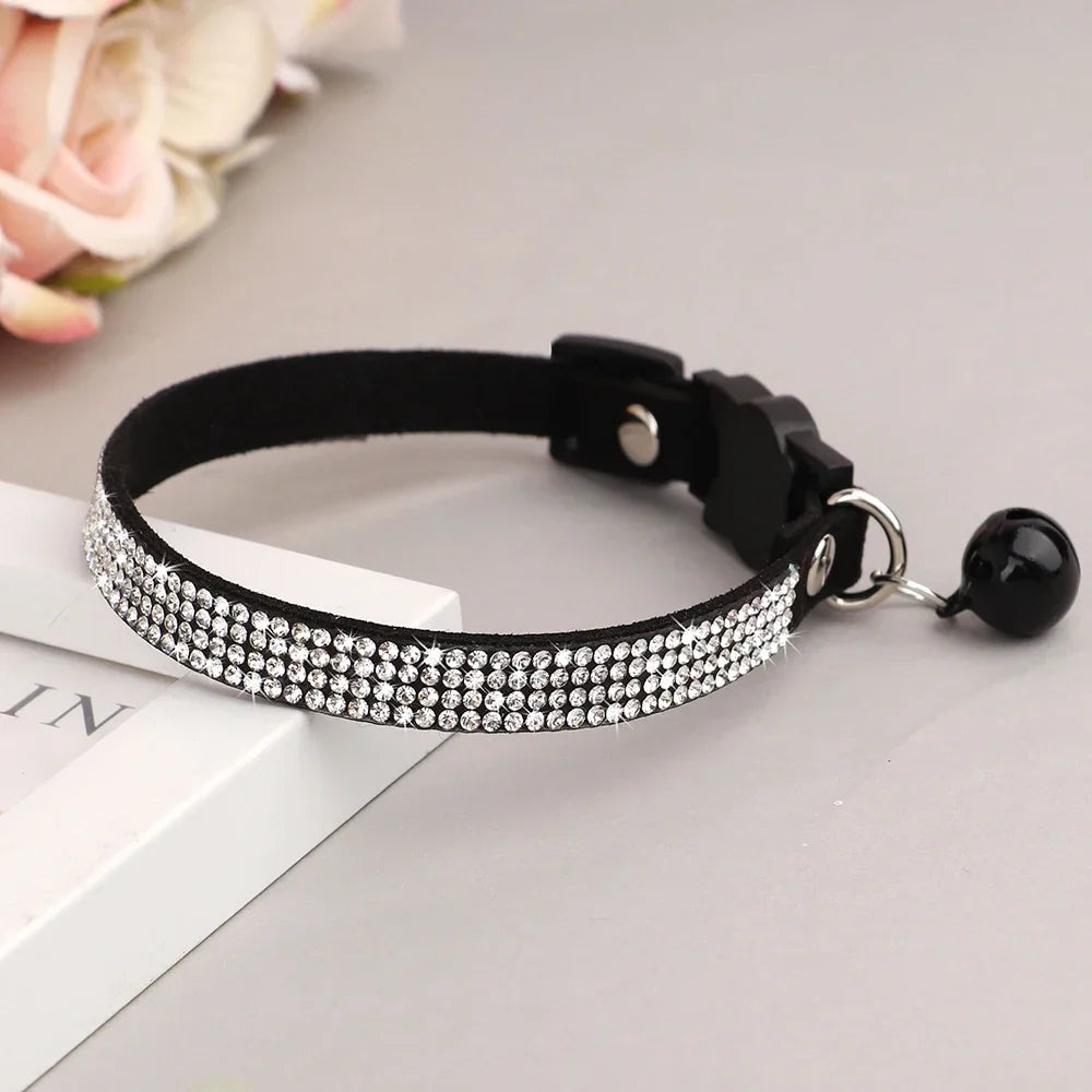 Soft Pink Suede Leather Cat Collar - Cute - ProPawPet.com