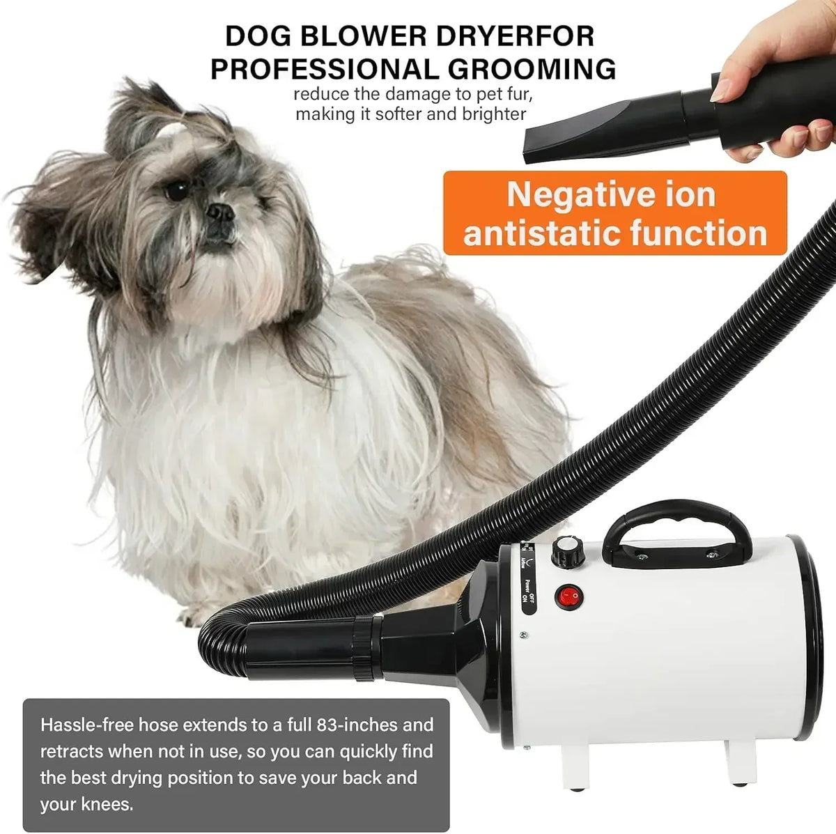 2800W Hair Dryer for Dogs Pet Grooming - ProPawPet.com