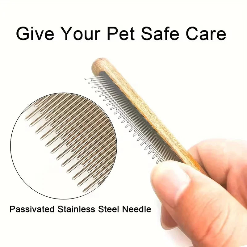 Solid Wood Handle Pet Pin Brush Dog Comb Cat - ProPawPet.com
