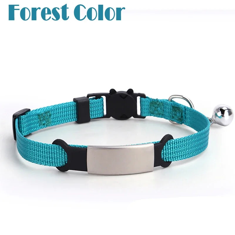 Personalized Cat Collar with Bell Safety Buckle Customized – Cat Supplies