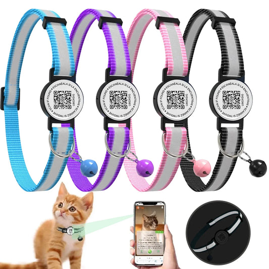 QR Code Pet Tag Cat Collar with qr code ID - ProPawPet.com