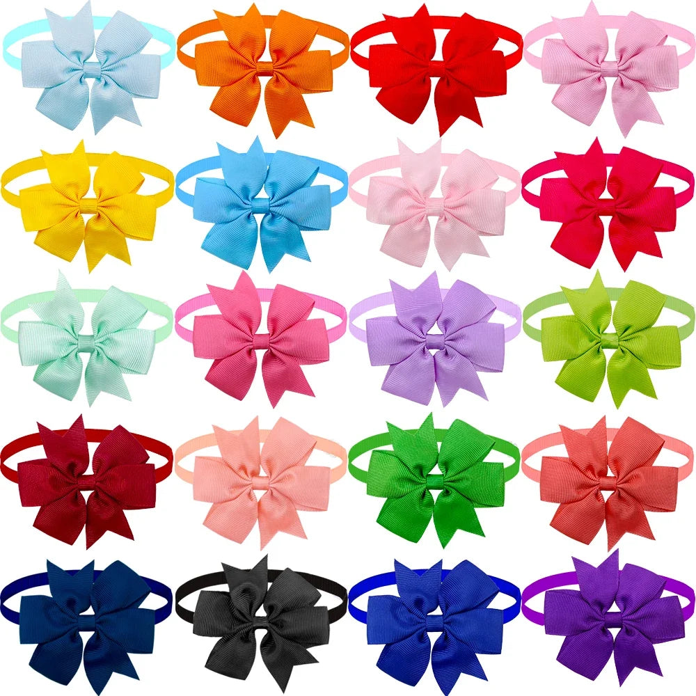 Dog Bowtie Dot Solid Bow Tie Collar – 3 Colors