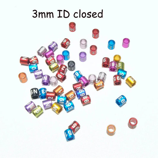 25PCS 3.0mm Aluminum Closed Bird Leg Rings - ProPawPet.com