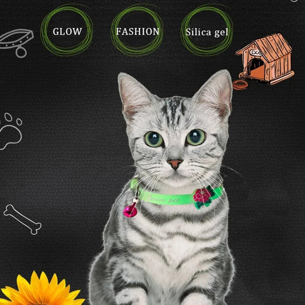 Glowing Cat Dog Collars with Bell Light up - ProPawPet.com