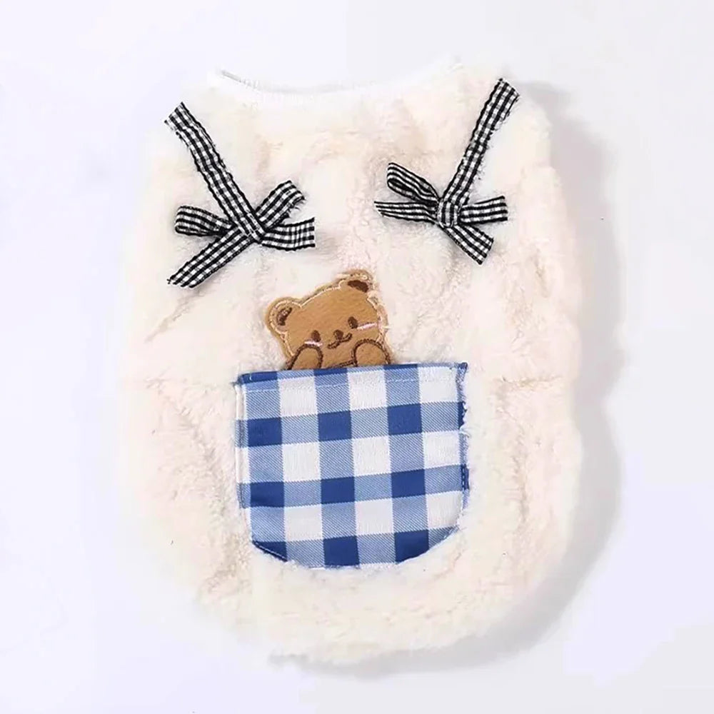 Cute Plush Cat Vest Winter Warm Fleece - ProPawPet.com