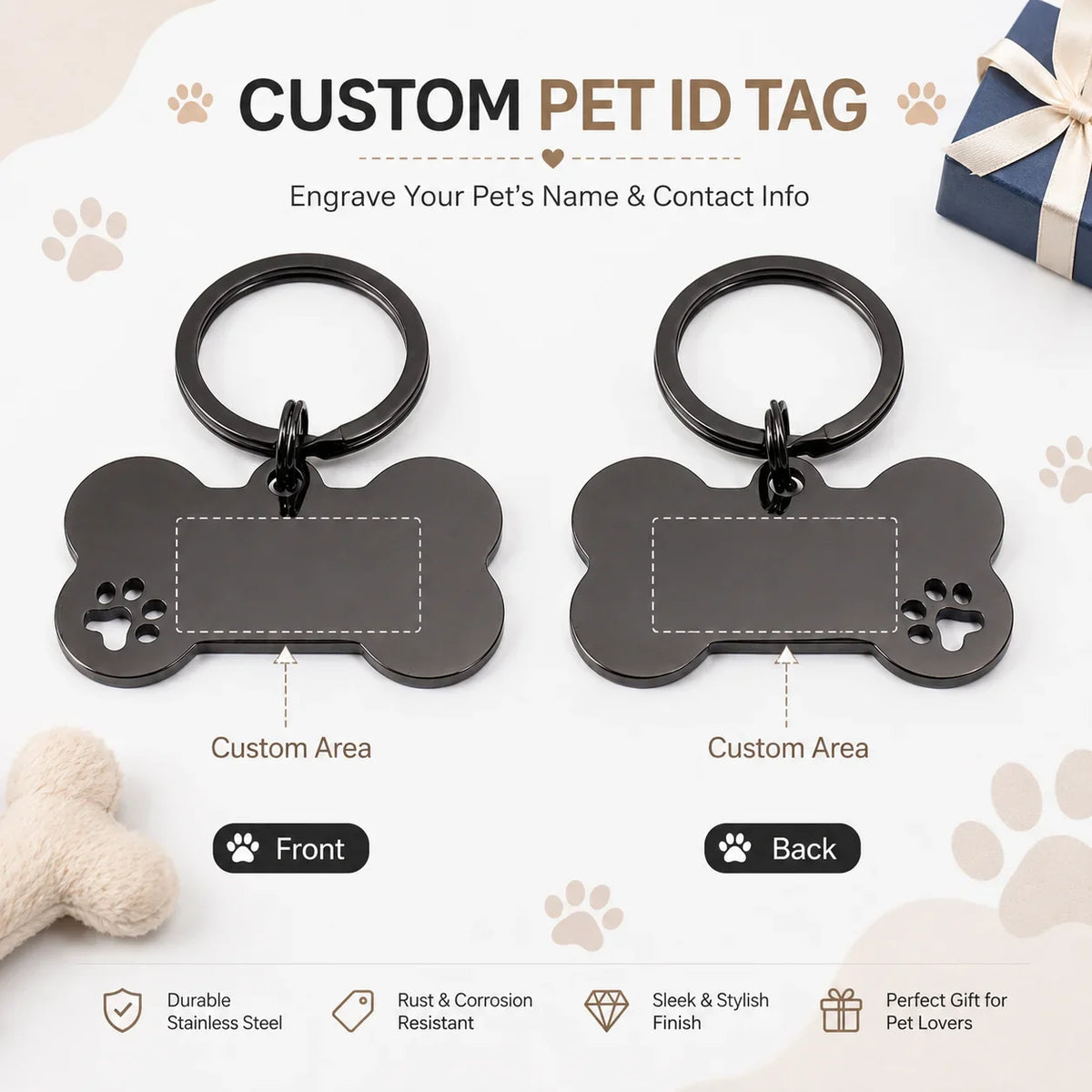 Stainless Steel Custom Name Dog Tags