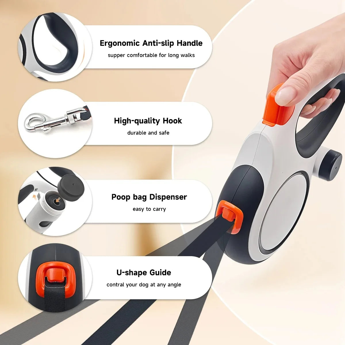 5m 8m 50kg Dog Leash Retractable Roulette - ProPawPet.com