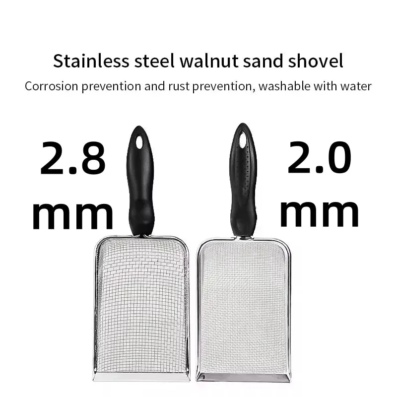 Mesh Cat Litter Shovel Stainless Steel Reptile Sand Substrate Clean – 9 Colors