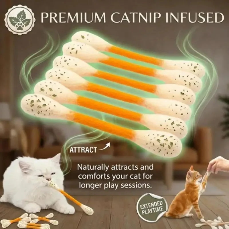Creative Large Cotton Swab Shaped Catnip Toy - ProPawPet.com