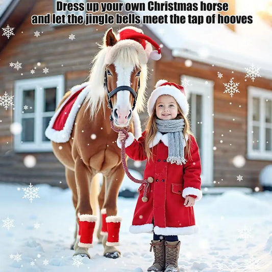 1/4/7Pcs Horse Christmas Costumes Red Santa - ProPawPet.com