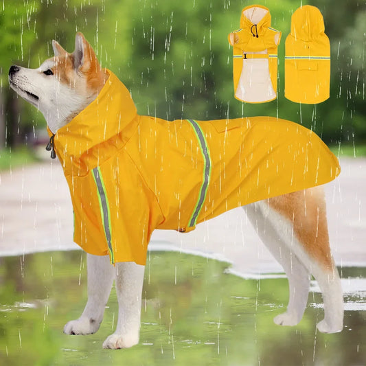 Big Dog Raincoat Cape-style Reflective Stripe Pet Windproof