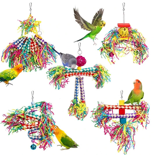 5 Piece Bird Shredding Toys Wooden Blocks - ProPawPet.com