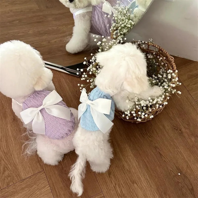 Pet Clotes Purple Vest with Big Dog Bow for - ProPawPet.com