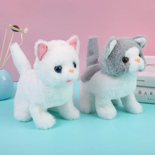 Electric Plush Cat Toy Walking Barking - ProPawPet.com