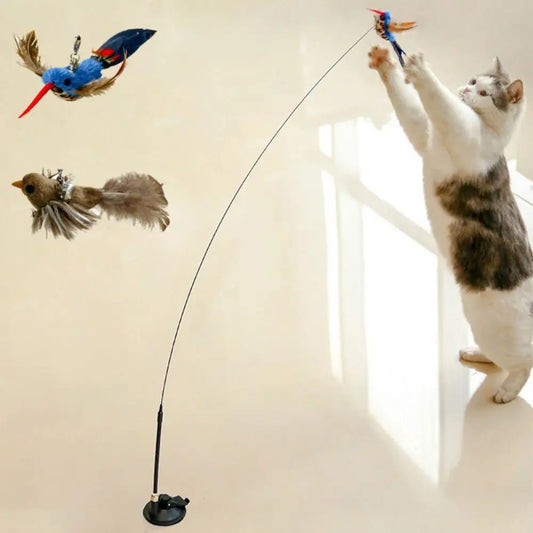 Plush Simulated Bird Cat Stick Head Colorful - ProPawPet.com