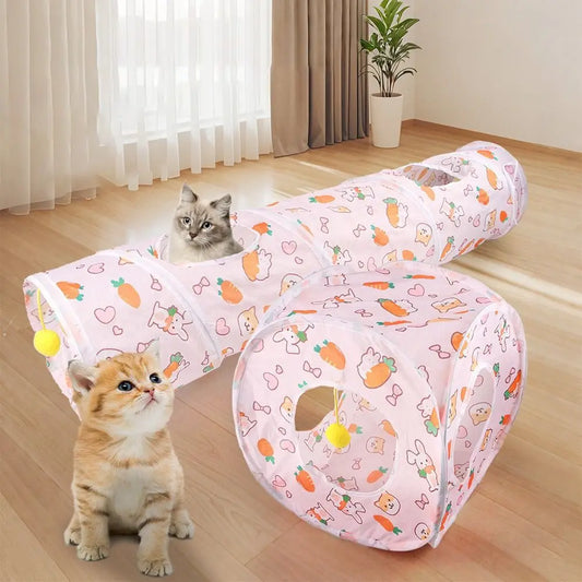 Fun Polyester+Steel Wire Cat Tunnel Tube - ProPawPet.com