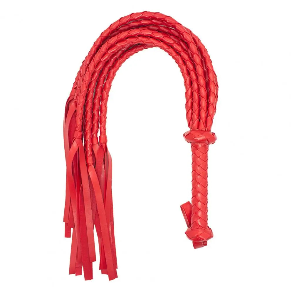 Faux Leather Horse Whip Two-tone 8 Braiding Hangable Training – 5 Colors