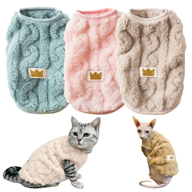 Soft Cozy Cat Clothes Winter Warm Fleece - ProPawPet.com