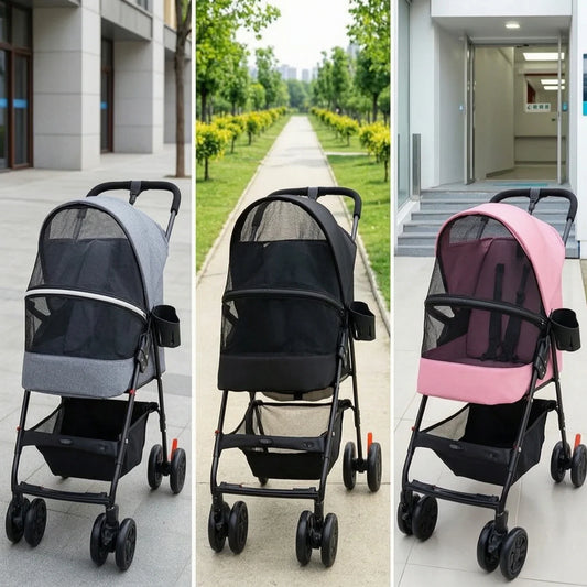 Pet Stroller with Cup Holder Collapsible Pet - ProPawPet.com
