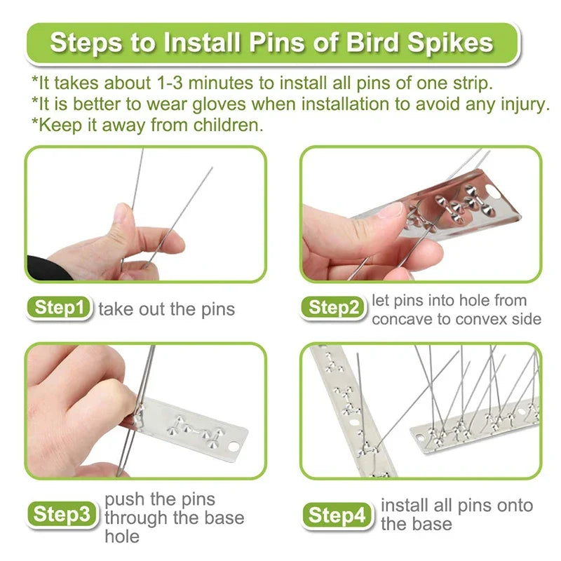 Bird Repeller Spikes Against Pigeons Scare - ProPawPet.com