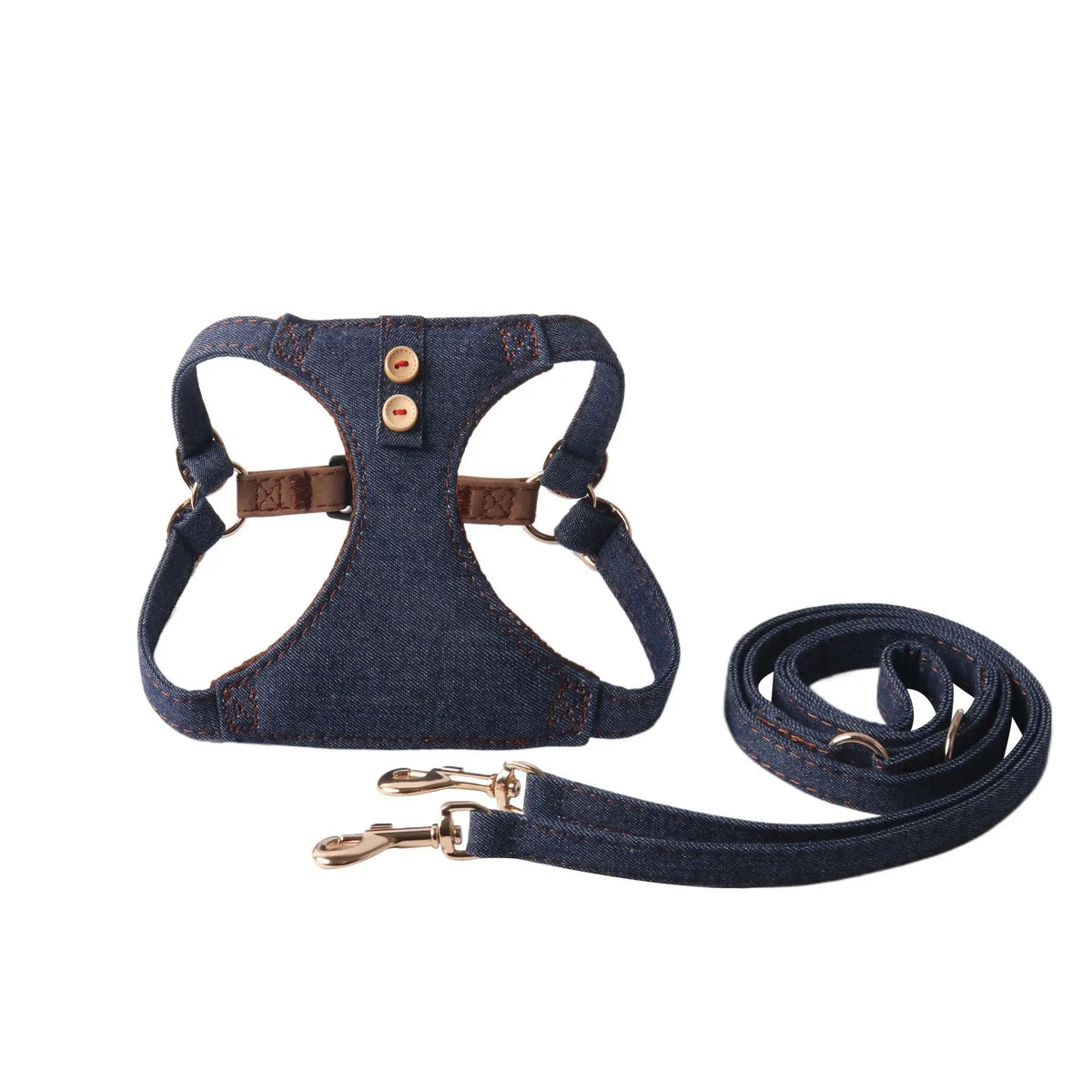 Cotton Denim Dog Harness & Pet Leash Set - - ProPawPet.com