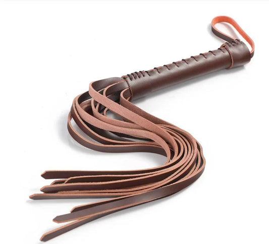 Brown Genuine Leather Horse Whip, 49CM Short - ProPawPet.com