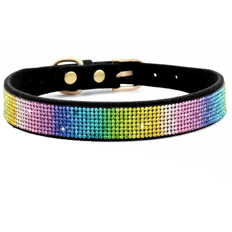 Suede Fiber Crystal Dog Collar Comfortable - ProPawPet.com