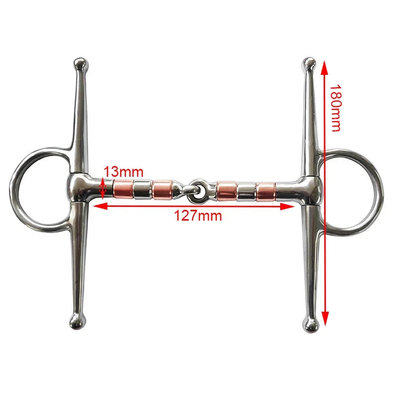 125 127 130 135mm Stainless Steel Full Cheek Bit Horse Gag – 6 Colors