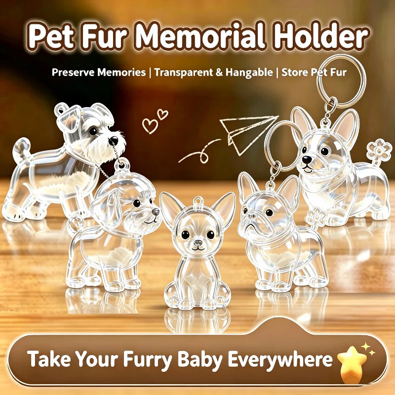 Transparent Pet Hair Capsule Keychain Dog - ProPawPet.com