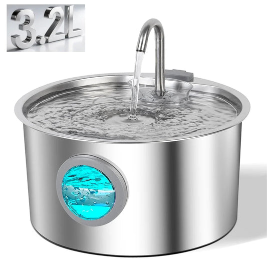 Stainless Steel Cat Water Fountain,3.2L,Pet - ProPawPet.com