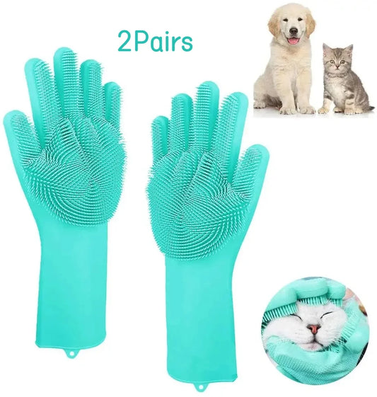Pet Grooming Cleaning Gloves Dog Cat Bathing - ProPawPet.com