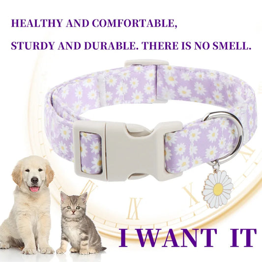 Nylon Flower Dog Collar Adjustable Spring - ProPawPet.com